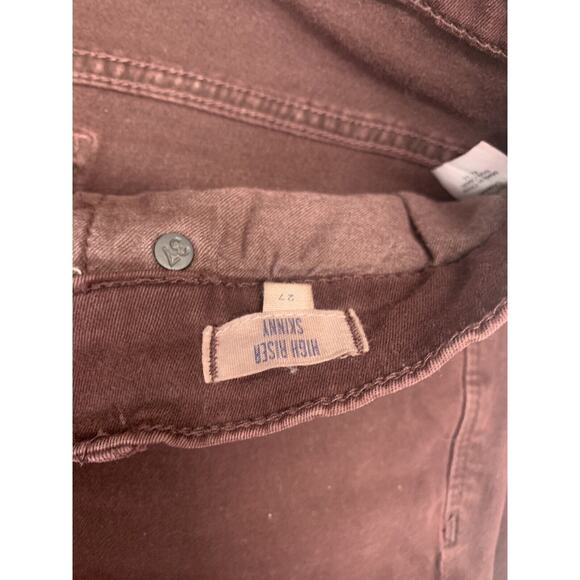 Madewell High Riser Skinny Jeans Size 27 Womens Stretch Maroon Burgundy - Picture 4 of 5